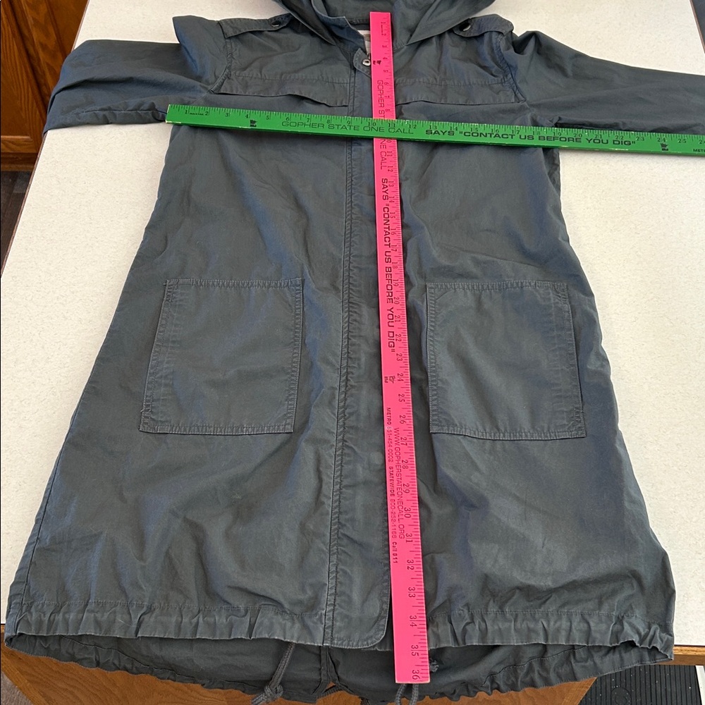 Forever 21 Gray Hooded Longline Full Zip Full Snap Parka KING Utility Jacket - Picture 6 of 15